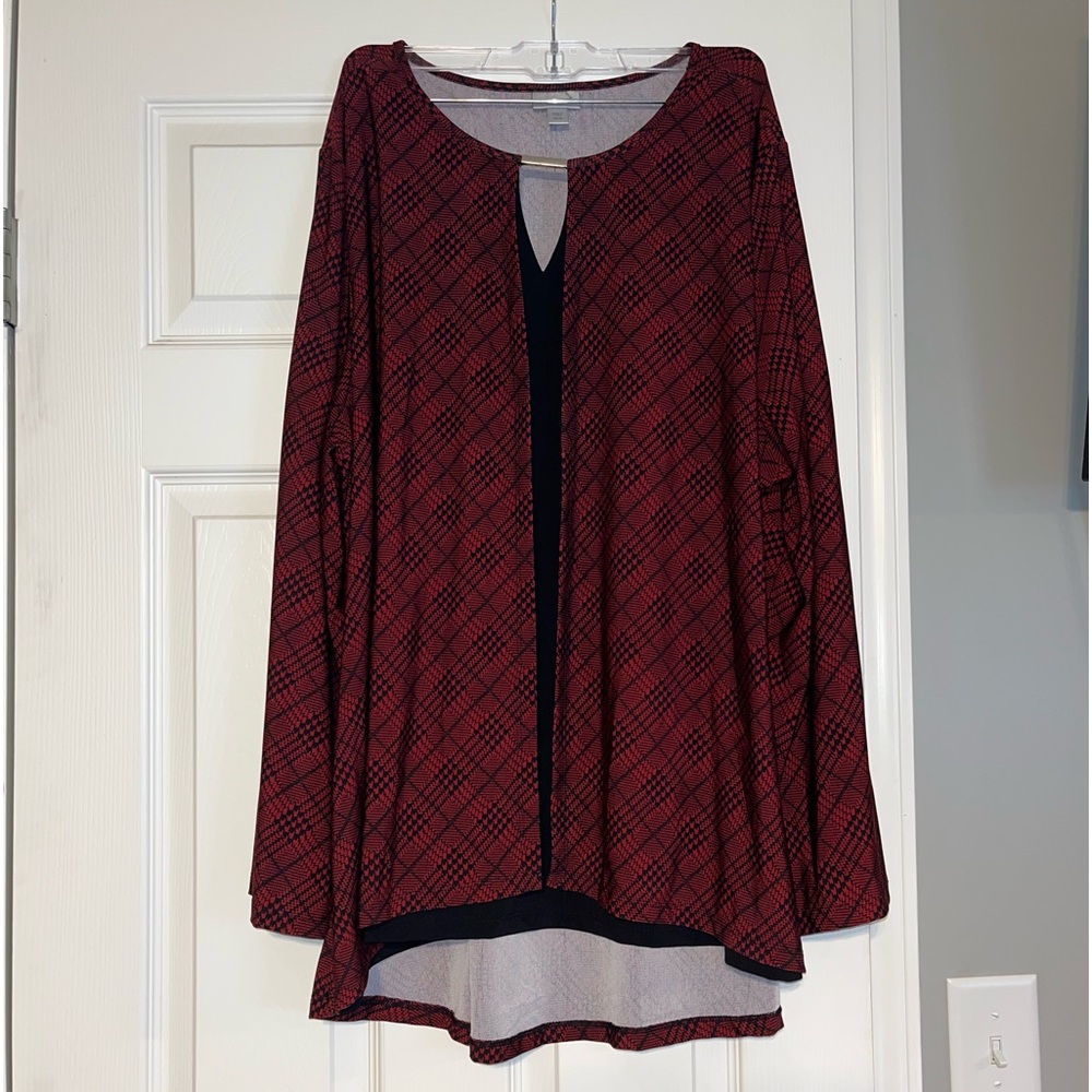 Avenue bell sleeve twofer top